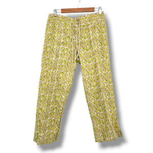 NEW Sigrid Olsen Women's Linen Blend Drawstring Waist Capri Pants Green Size 8‎